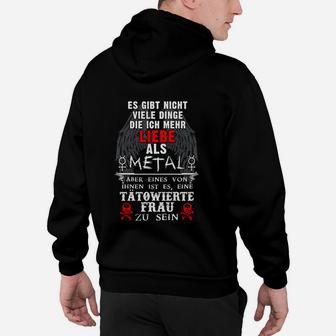 Schwarzes Metal-Fan Hoodie Spruch für Tatowierte Frauen, Rocker Tee - Seseable