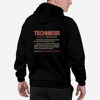 Schwarzes Techniker-Definition Hoodie mit Humorvoller Aufschrift - Seseable