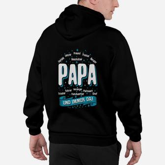 Schwarzes Vatertags-Hoodie PAPA - und immer da! für Väter - Seseable