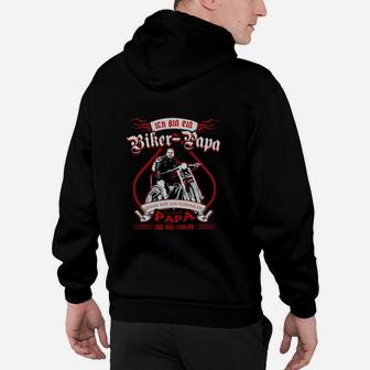 Stolzer Biker-Papa Schwarzes Hoodie mit Aufdruck - Seseable