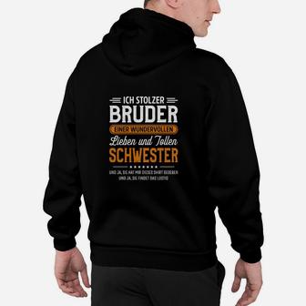 Stolzer Bruder Hoodie Schwarz, Geschwisterliebe Tee - Seseable