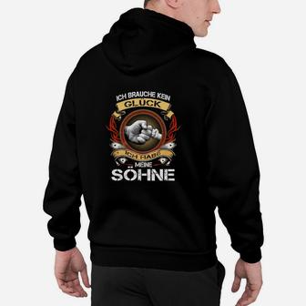 Stolzer Vater Schwarzes Hoodie, Spruch für Söhne - Seseable