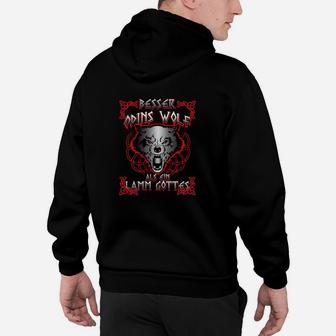 Wolf Motiv Hoodie, Nordische Mythologie Schwarzes Tee - Seseable