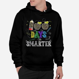 100 Days Smarter Teacher Student 100th Day Of School Leopard Hoodie - Seseable