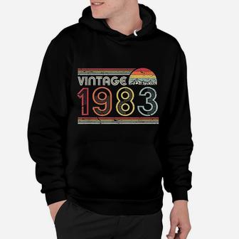1983 Vintage Birthday Gift Retro Style Hoodie - Seseable