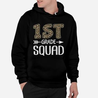1st Grade Squad Leopard First Grade Teacher Student Hoodie - Seseable