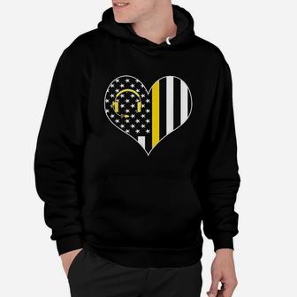 911 Dispatcher Gold Line Usa Flag Emergency Dispatchers Hoodie - Seseable