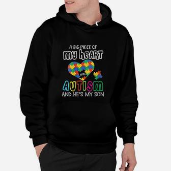 A Big Piece Of My Heart Has And He Is My Son Dad Mom Hoodie - Seseable