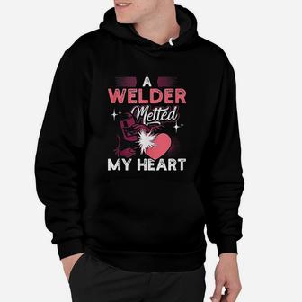 A Welder Melted My Heart Funny Gift For Wife Girlfriend Hoodie - Seseable