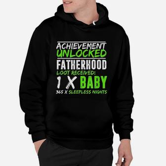 Achievement Unlocked Fatherhood First Time Dad Gamer Hoodie - Seseable