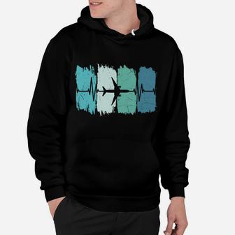 Airplane Pilot Heartbeat Flying Job Title Hoodie | Seseable UK