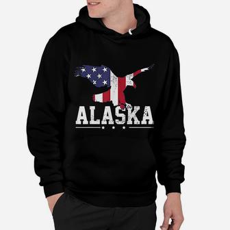Alaska Usa Flag Vintage Eagle Hoodie - Seseable
