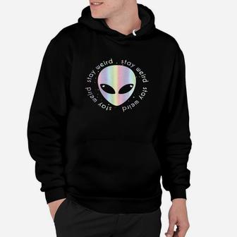 Alien Head Stay Weird T Shirt-holographic Effect Tee Shirt Hoodie - Seseable