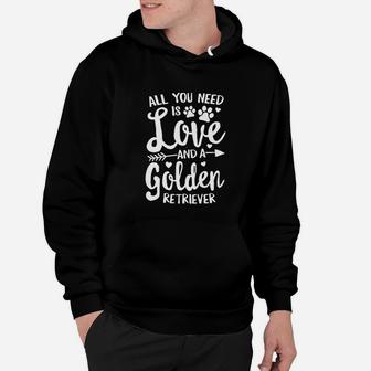 All You Need Is Love And A Golden Retriever Dog Mom Mama Hoodie - Seseable