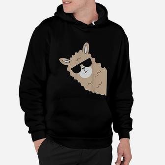 Alpaca Lover Llama With Sunglasses Cute Llama Alpaca Hoodie - Seseable