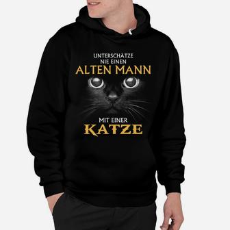 Alte Männer mit Katzen Spruch Hoodie, Humorvolles Herrenshirt - Seseable