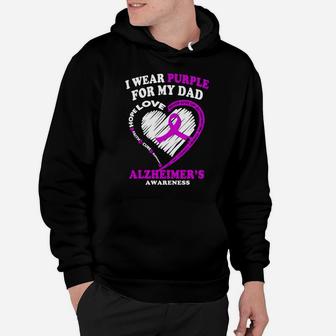 Alzheimers Awareness Shirt - I Wear Purple For My Dad Hoodie - Seseable