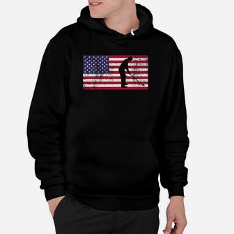 American Flag Patriotic Dad Golfing Fathers Day Hoodie - Seseable