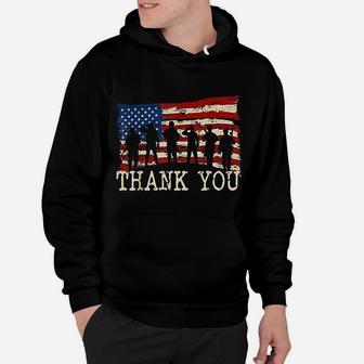 American Flag Thank You Veterans Proud Veteran Hoodie - Seseable