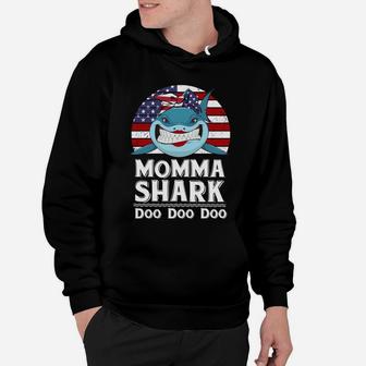 American Momma Shark Funny Mother Family Gift Hoodie - Seseable