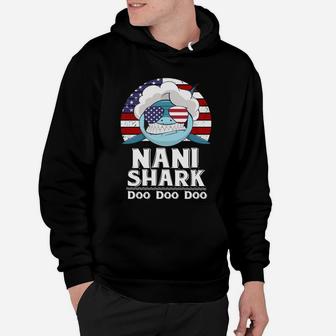 American Nani Shark Funny Grandmother Family Gift Hoodie - Seseable