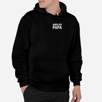 Angler Papa Schwarzes Hoodie, Perfektes Geschenk für Fischer-Väter - Seseable