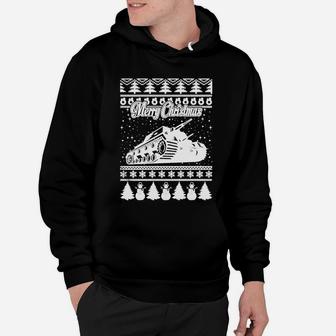 Army Tank Ugly Christmas Sweater Hoodie - Seseable