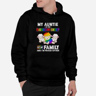 Auntie Rainbow Sheep Family Proud Gay Pride Hoodie - Seseable