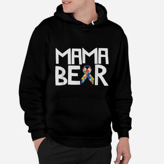 Autistic Awareness Mama Mom Bear Hoodie - Seseable