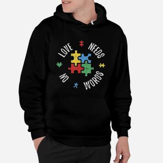 Awareness Teacher Love Needs No Word Special Puzzle Hoodie - Seseable