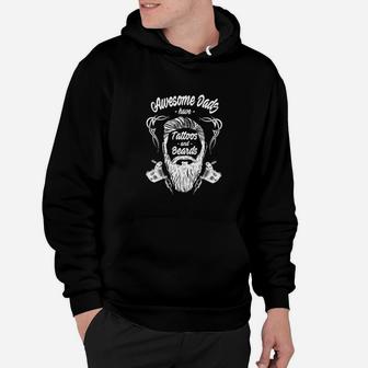Awesome Dads Have Tattoos And Beards Hoodie - Seseable