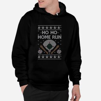 Baseball Fans Ugly Christmas Ho Ho Home Run T-Shirt Hoodie