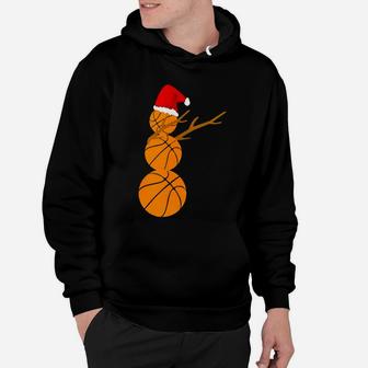 Basketball Snowman Dabbing Funny Christmas Hoodie - Seseable