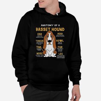 Basset Hound Anatomy Funny Dog Mom Dad Cute Gift Hoodie - Seseable