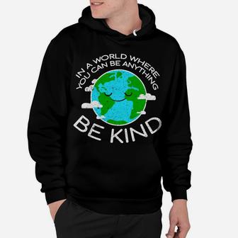 Be Kind Mother Earth Day Distressed Hoodie - Seseable