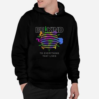 Be Kind To Everything That Lives World Watercolor Hoodie - Seseable