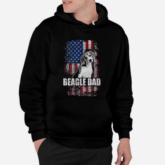 Beagle Dad Proud American Flag Dog Hoodie - Seseable