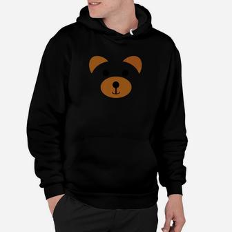 Bear Face Halloween Costume Brown Teddy Bear Hoodie - Seseable