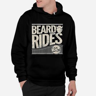 Beard Rides Funny Vintage Distressed Hoodie - Seseable