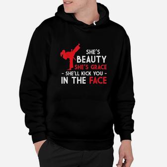 Beauty And Grace Girls Martial Arts Tkd Karate Test Mom Dad Hoodie - Seseable