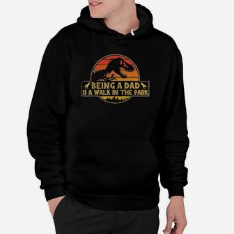 Being A Dad Is A Walk In The Park Dad Retro Sunset Hoodie - Seseable