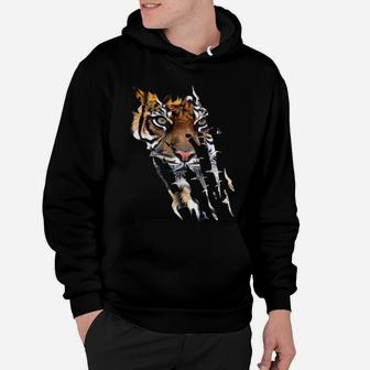 Bengal Tiger Face T-shirt Spirit Animal Tiger Paw Print Hoodie - Seseable