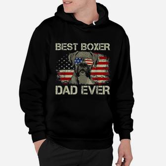 Best Boxer Dad Ever Dog Lover American Flag Gift Hoodie - Seseable