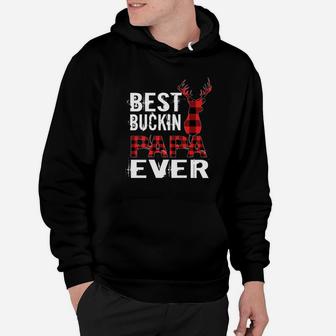 Best Buckin Papa Ever Red Plaid Deer Hunting Father Hoodie - Seseable