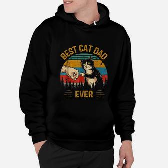 Best Cat Dad Ever Paw Fist Bump Fit Hoodie - Seseable