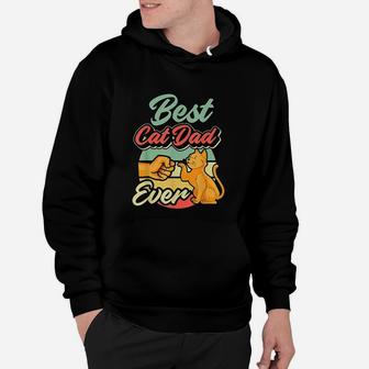 Best Cat Dad Ever Retro Vintage Best Cat Father Gift Hoodie - Seseable