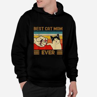 Best Cat Mom Ever Funny Cat Mom Mother Vintage Gift Hoodie - Seseable