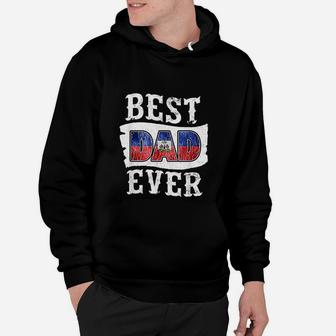 Best Dad Ever Fathers Day Haitian Flag Haiti Hoodie - Seseable