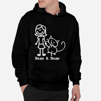 Best Friends For Life Name And Name Girl And Cat Hoodie - Seseable
