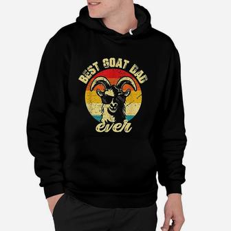 Best Goat Dad Ever Face Retro Vintage Sunset Hoodie - Seseable